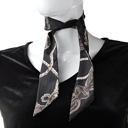 Hermes Silk Les Cles Twilly Black 2 of 3