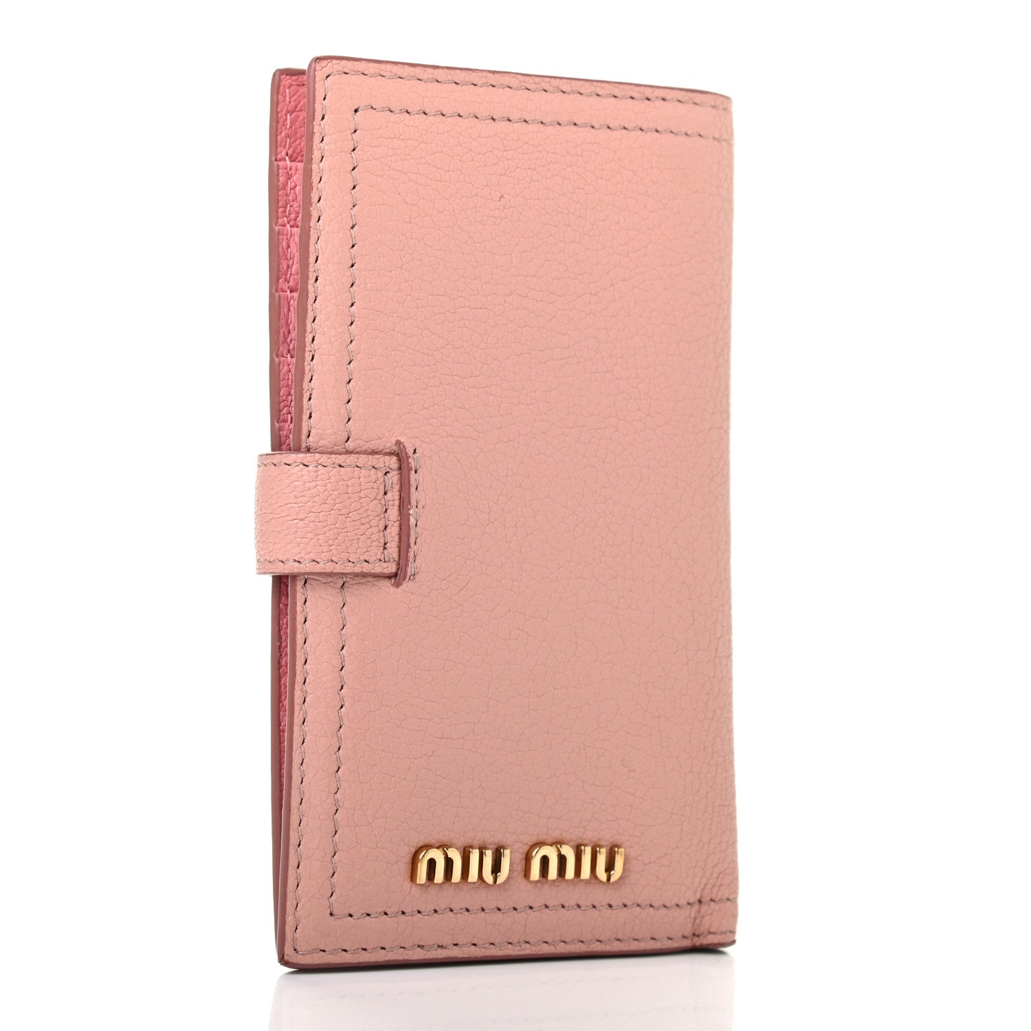 Miu Miu Goatskin Madras Vertical Wallet Orchidea 3 of 7