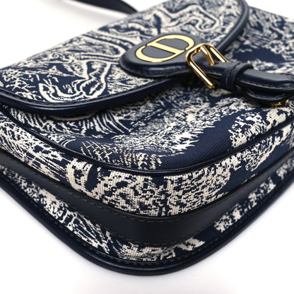 Christian Dior Canvas Toile de Jouy Reverse Embroidered Medium Bobby Flap Blue 8 of 9