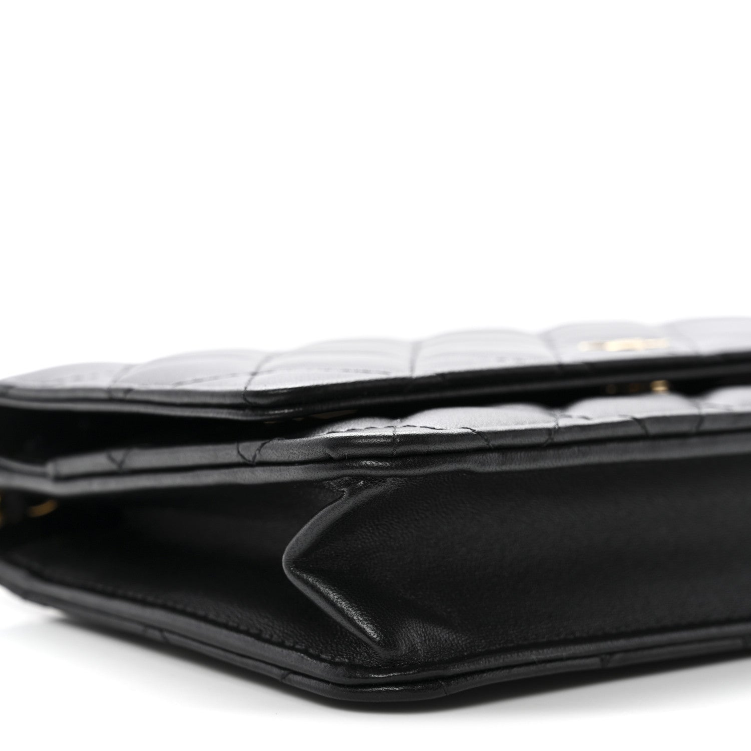 Chanel Lambskin Quilted Wallet On Chain WOC Black 10 of 12
