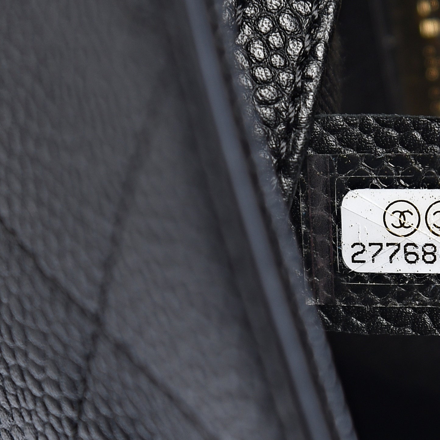 Grained Calfskin Stitched Small Drawstring Bag Black