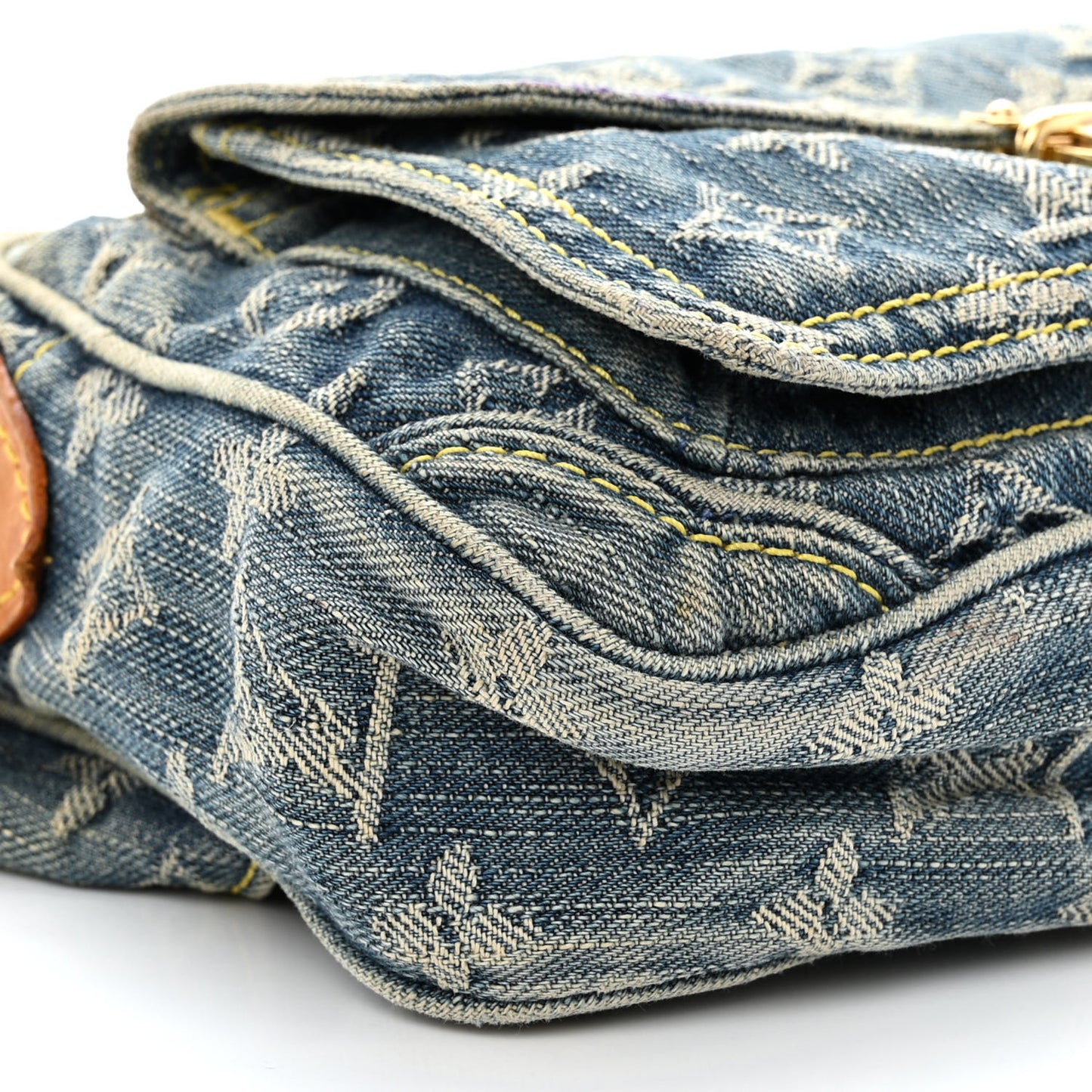 Monogram Denim Bum Bag Blue