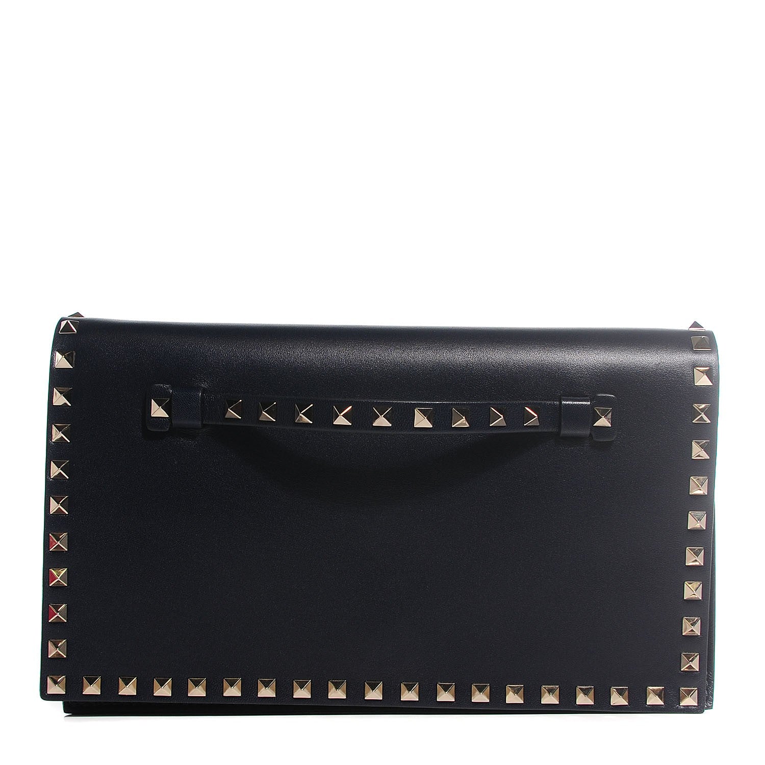 Valentino Garavani Nappa Rockstud Wristlet Clutch Marine 1 of 8