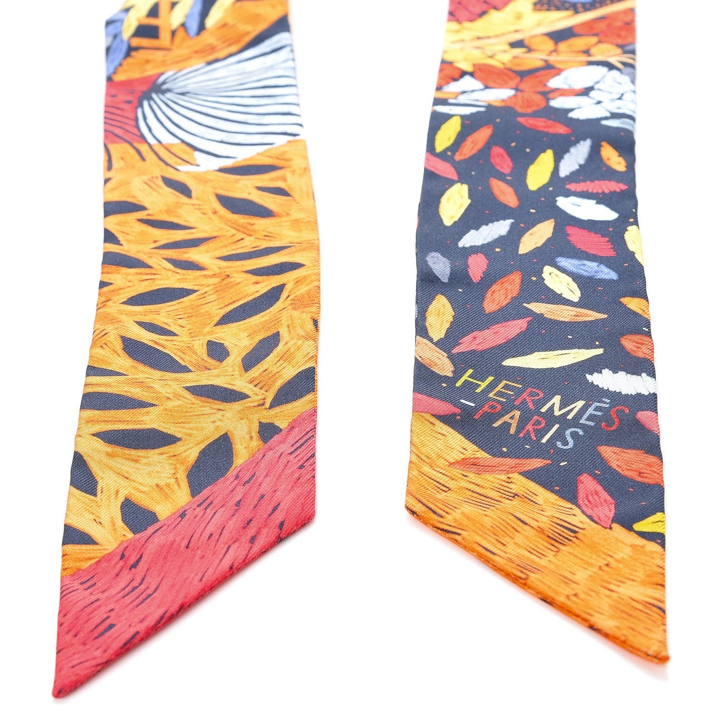 Silk Chacun Fait Son Nid Twilly Orange Marine Rouge