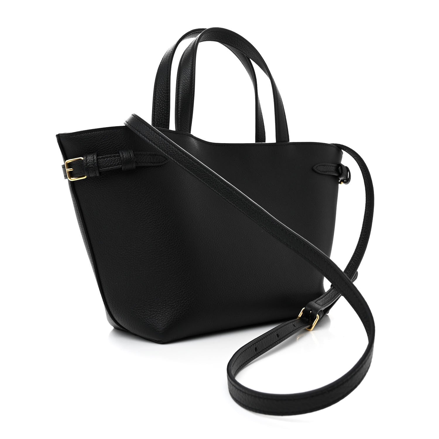 Celine Grained Calfskin Triomphe Mini Cabas Anais Black 3 of 11