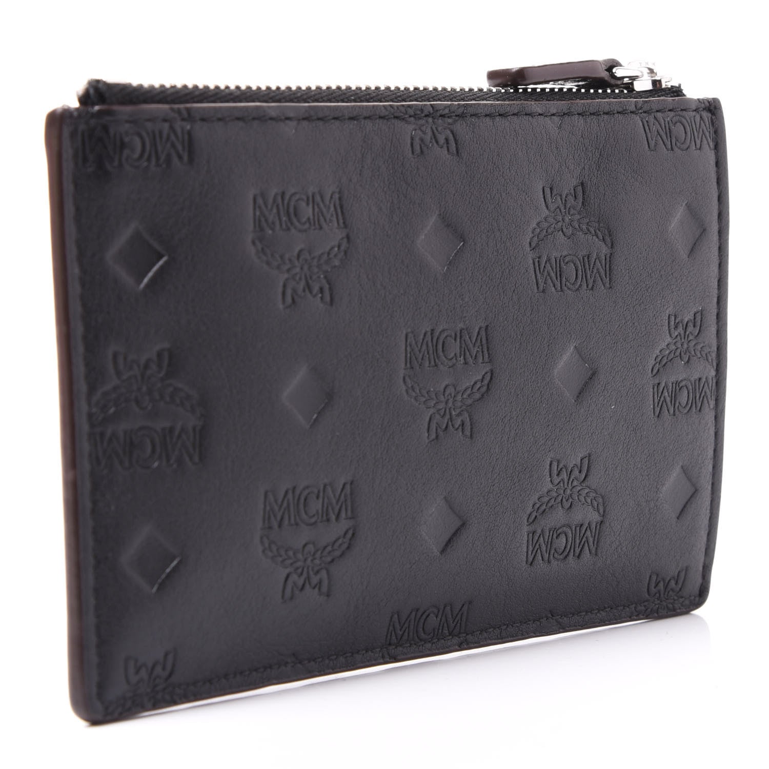 MCM Calfskin Ottomar Monogram Key Pouch Black 2 of 8