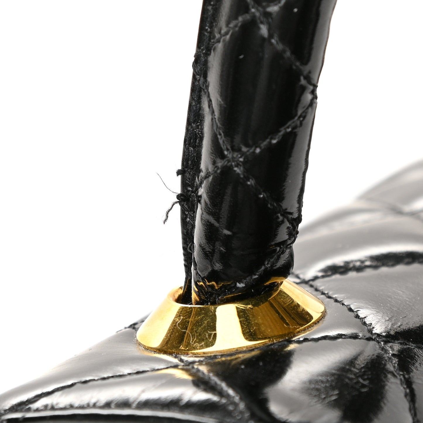 Patent Quilted Small Kelly Flap Bag Black