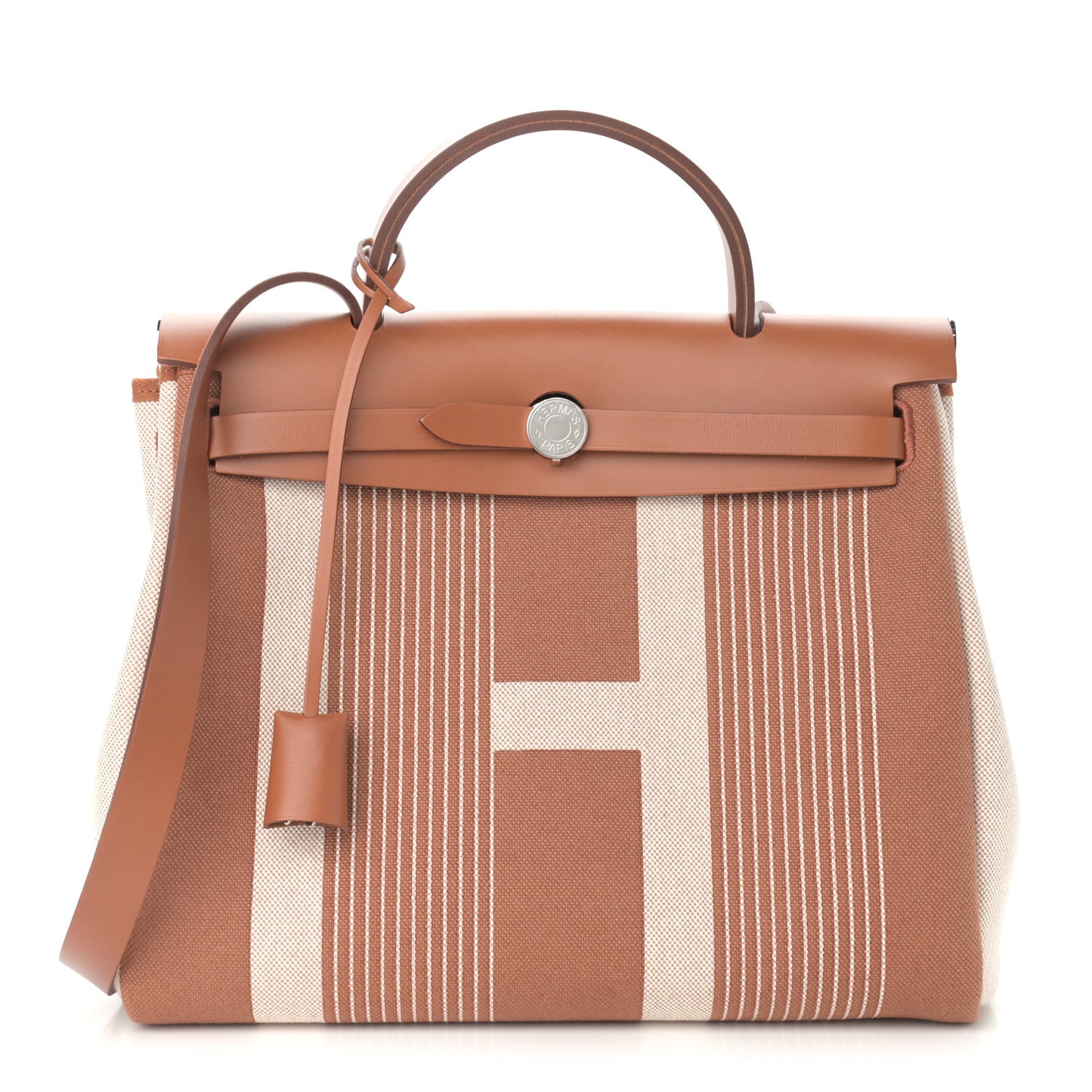 Vache Hunter Toile H Vibration Herbag Zip Retourne 31 PM Fauve Ecru Beige