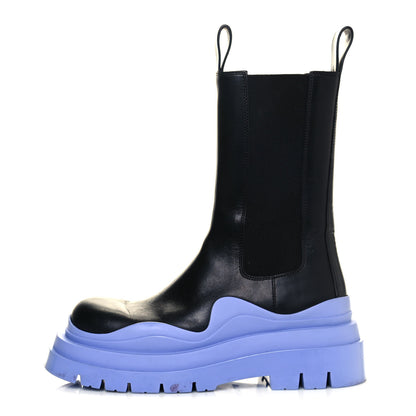 Bottega Veneta Calfskin The Tire Chelsea Boots 36 Black Periwinkle 1 of 9