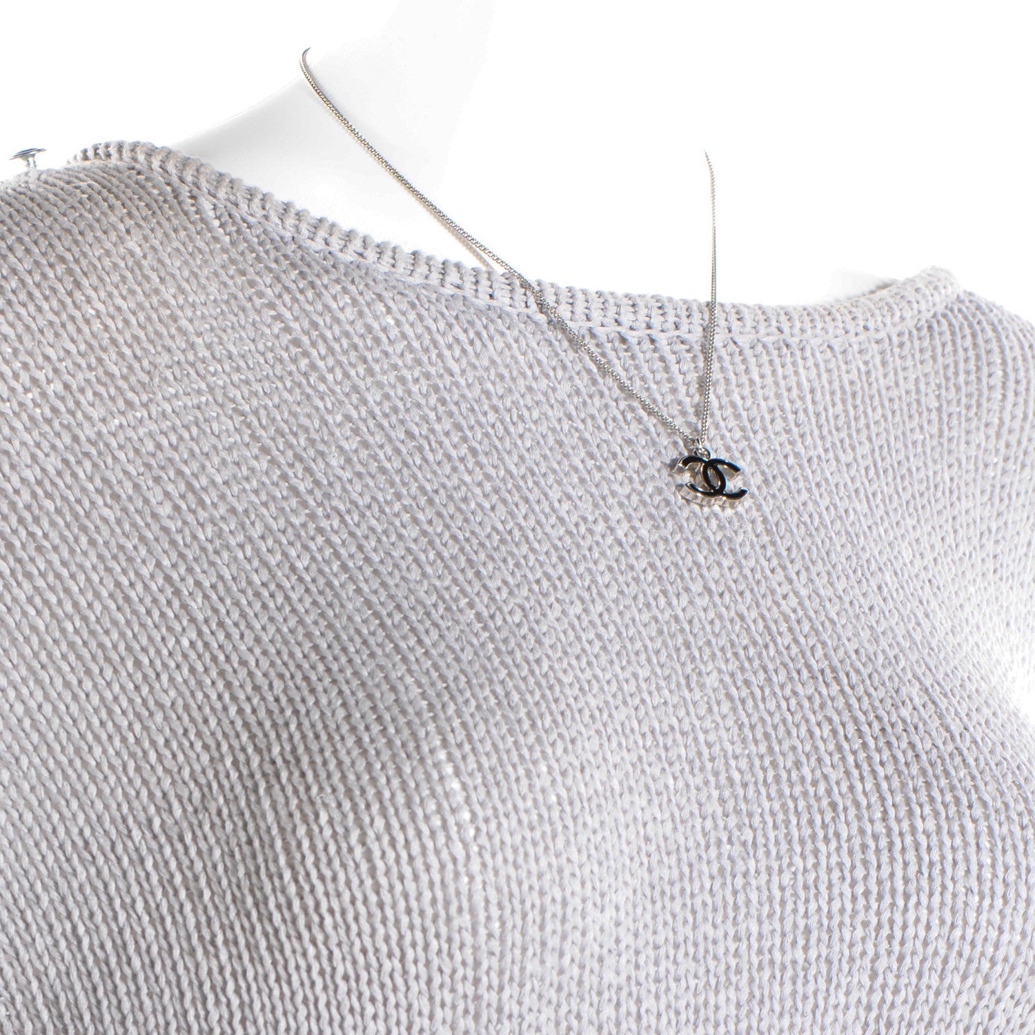 Chanel Enamel CC Necklace Black 2 of 5