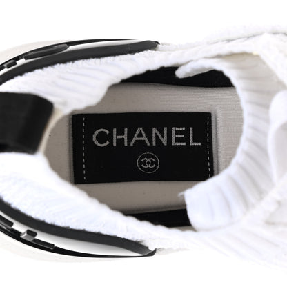 Chanel Fabric Logo Sneakers 37 White 6 of 9
