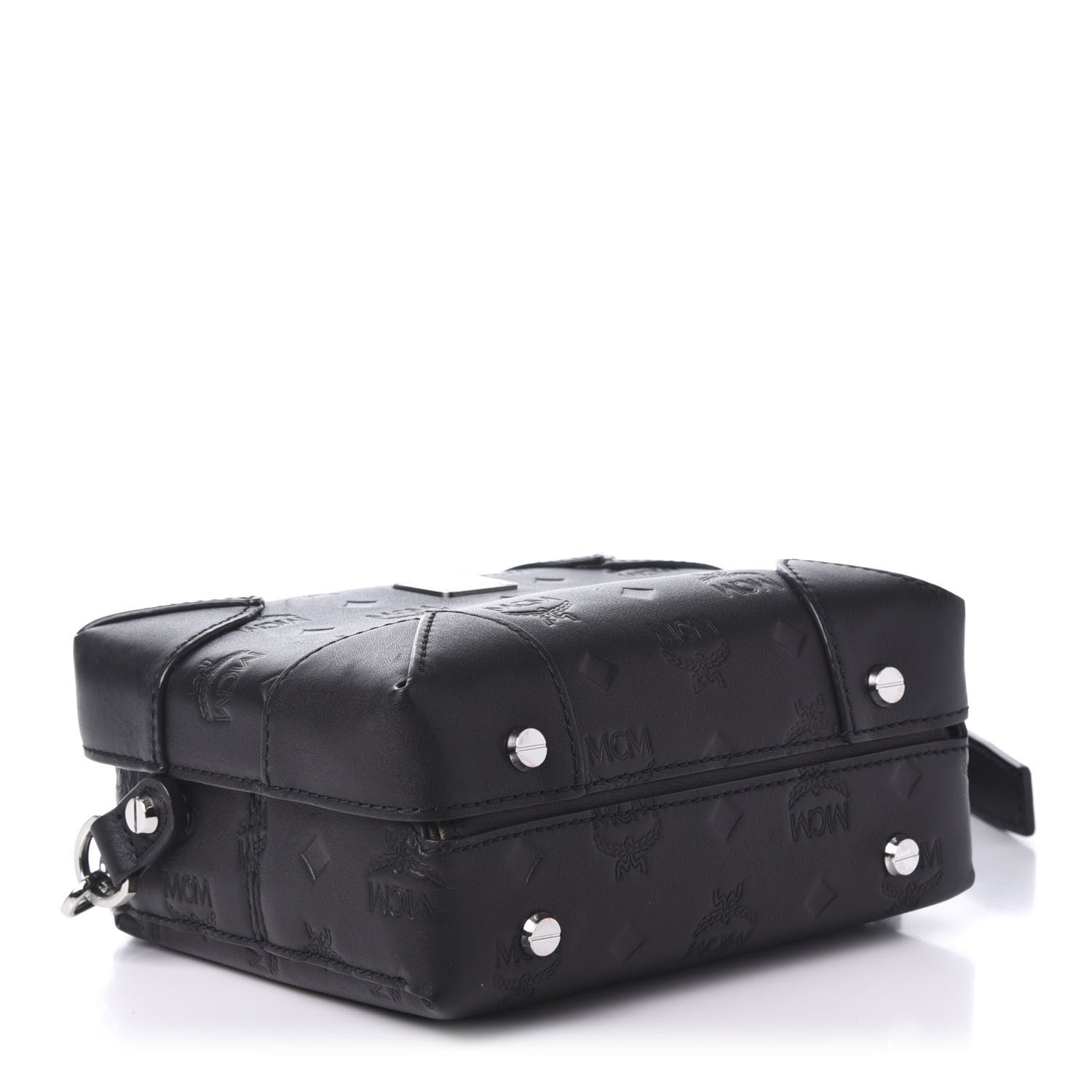 MCM Calfskin Ottomar Monogram Small Berlin Crossbody Black 4 of 9