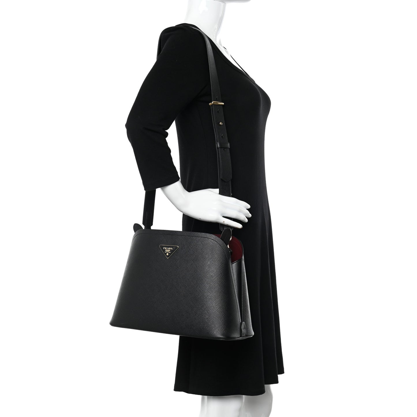 Saffiano Cuir Small Matinee Tote Black