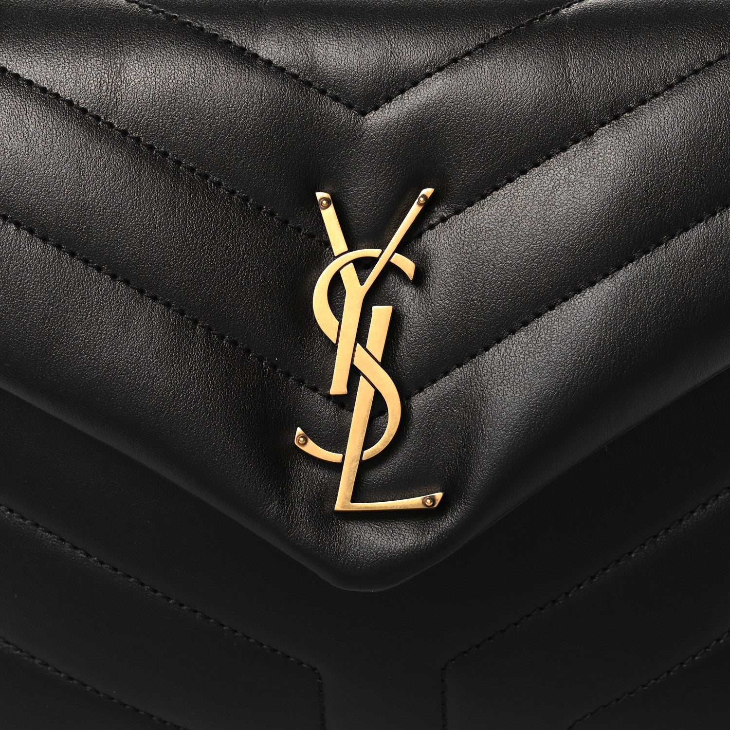 Saint Laurent Calfskin Y Quilted Monogram Small Loulou Chain Satchel Black 9 of 11