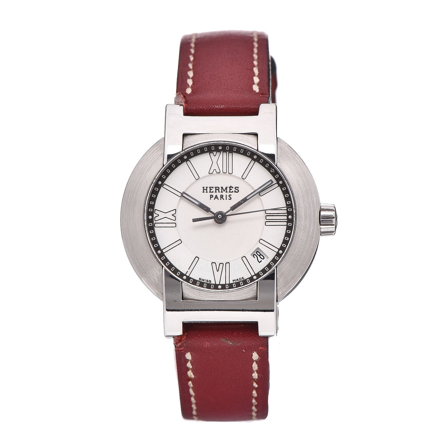 Hermes Stainless Steel Gulliver 28mm Nomade Kinetic Quartz Watch Rouge 1 of 8
