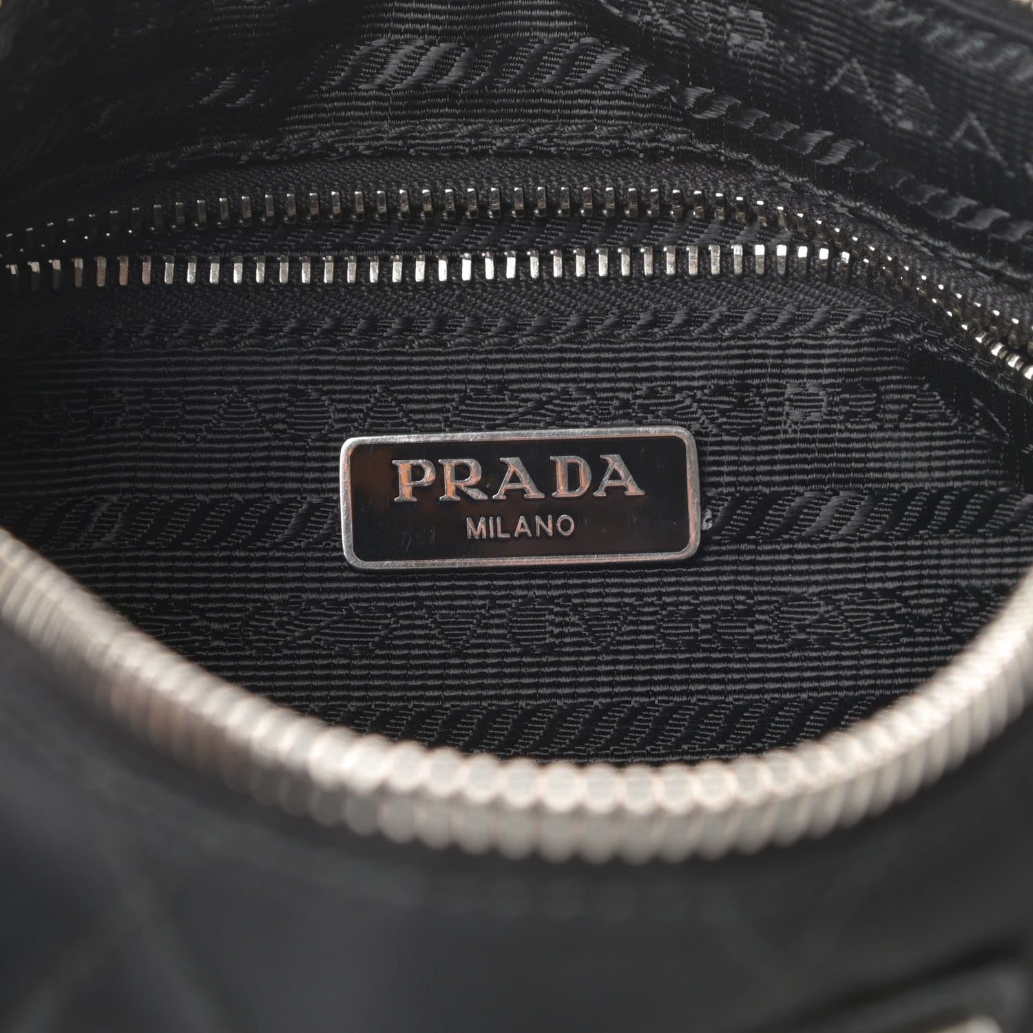 Prada Nylon Tessuto Impuntu Quilted Crossbody Bag Black 6 of 11