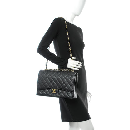 Chanel Caviar Quilted Maxi Double Flap Black 3 of 9