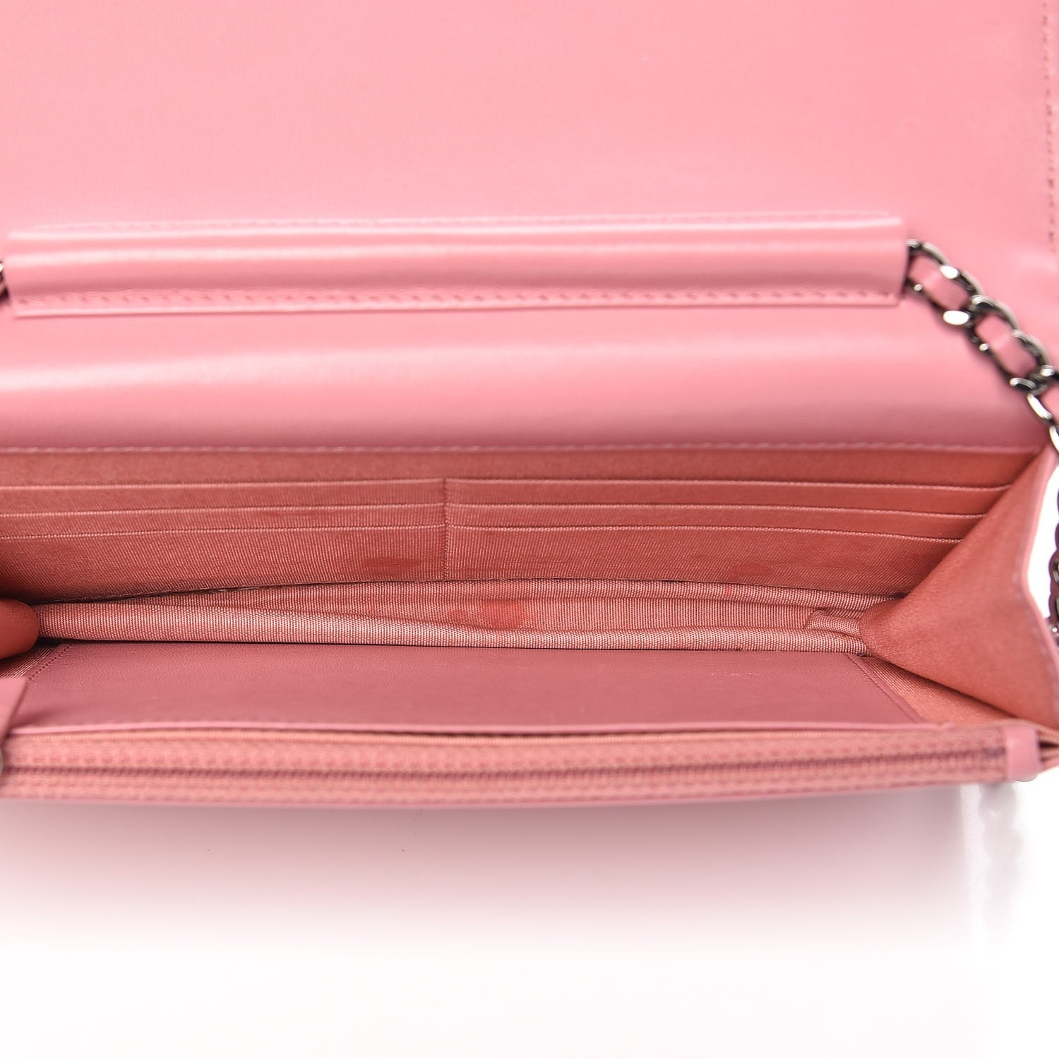 Chanel Lambskin Quilted Crossing Wallet on Chain WOC Pink 5 of 10
