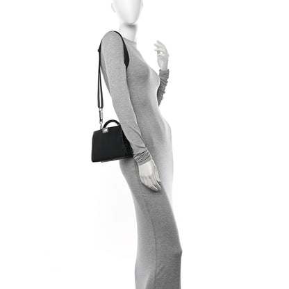 Fendi Calfskin Striped Texture FF Peekaboo I See U X Cross Satchel Black 2 of 10