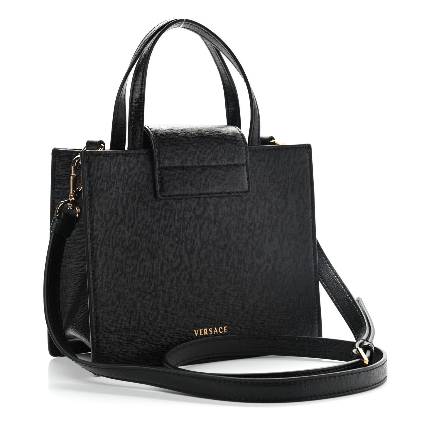 Saffiano Virtus Top Handle Shoulder Bag Black