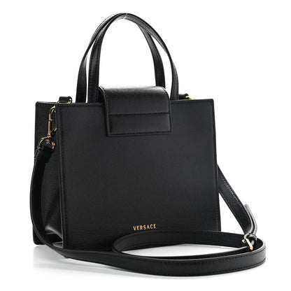 Versace Saffiano Virtus Top Handle Shoulder Bag Black 3 of 9