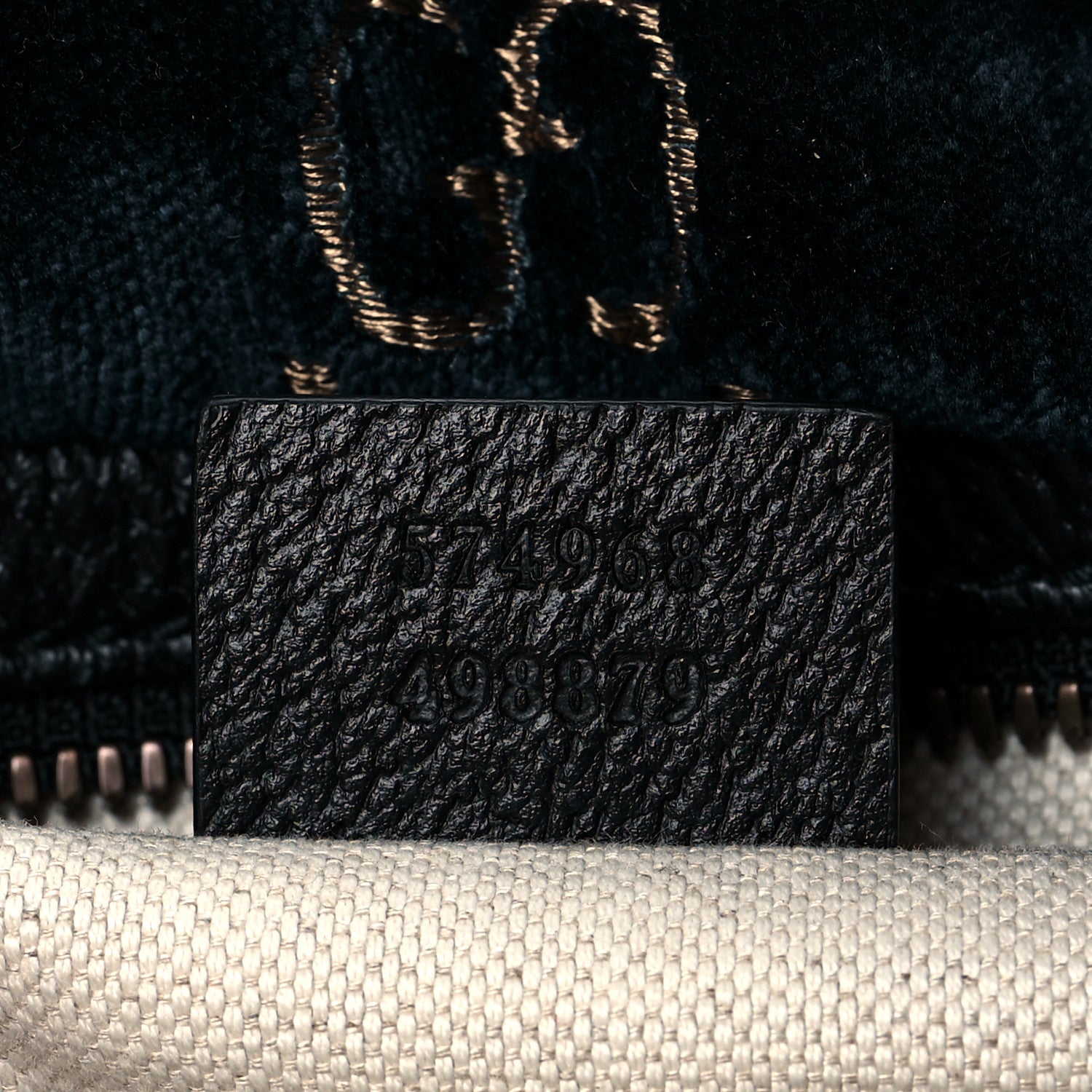 Gucci Velvet GG Monogram Web Belt Bag Blue Beige 7 of 11