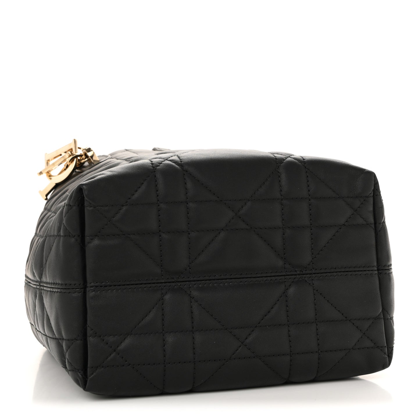 Calfskin Macrocannage Small Toujours Vertical Tote Black