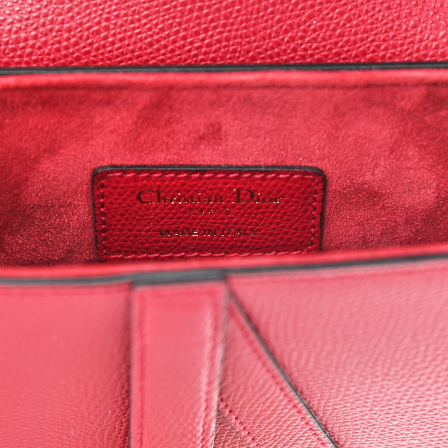 Grained Calfskin Mini Saddle Bag Red