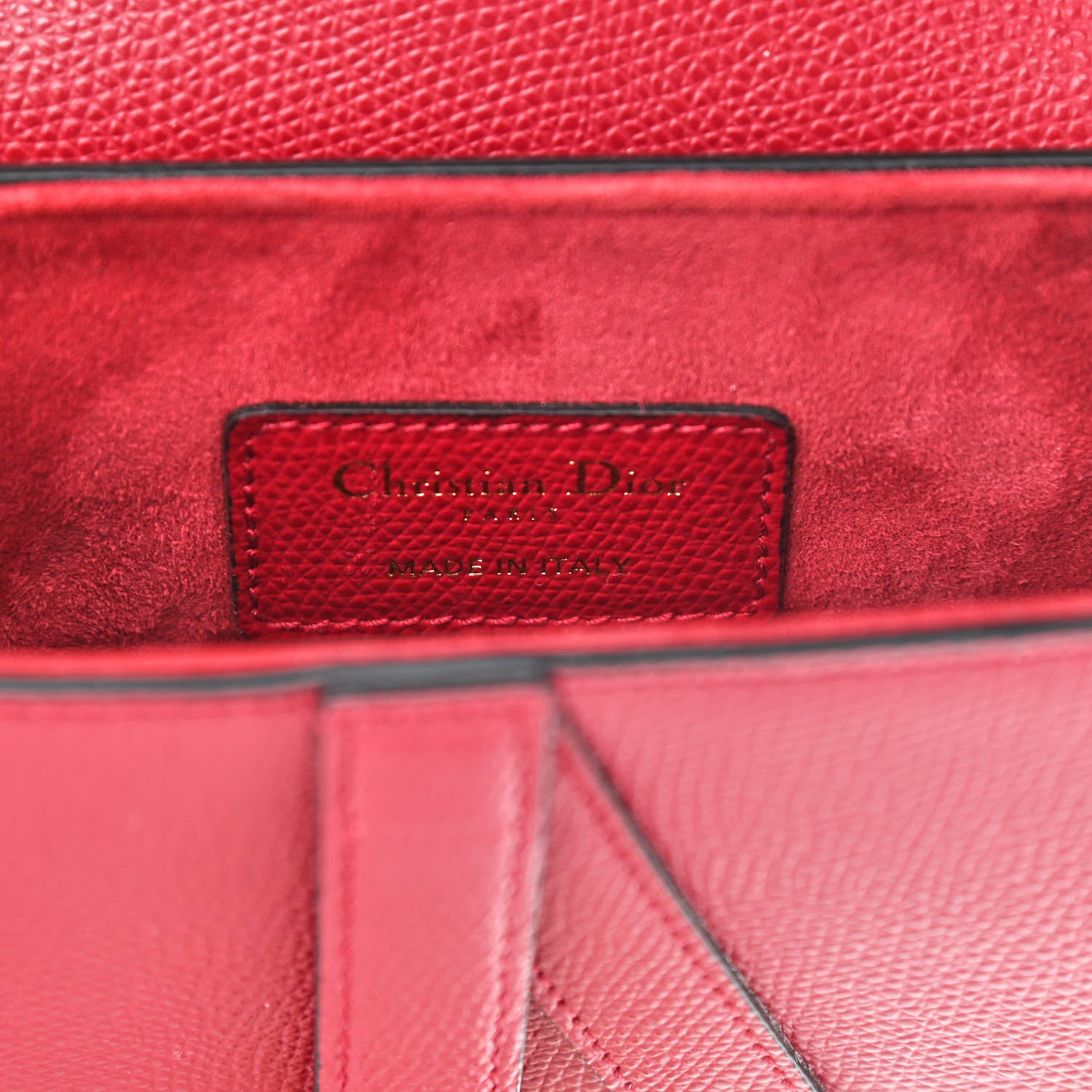 Christian Dior Grained Calfskin Mini Saddle Bag Red 6 of 9