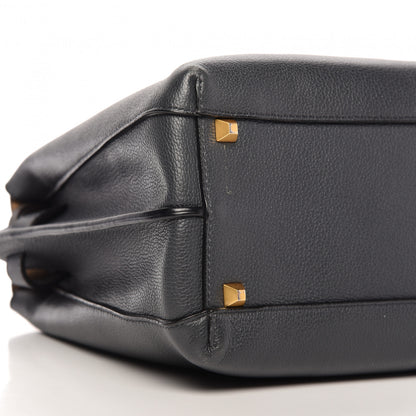 MCM Grained Calfskin Large Milla Tote Phantom Grey 6 of 9