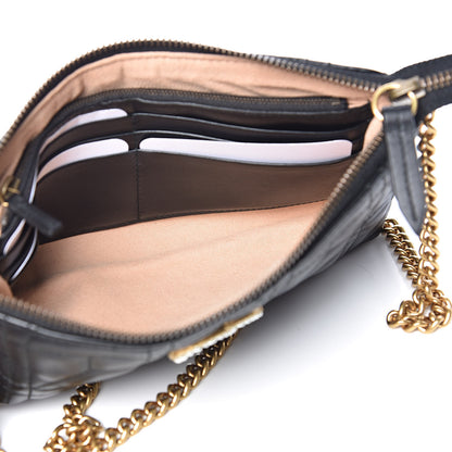 Gucci Calfskin Matelasse Mini Pearly GG Marmont Chain Bag Black 5 of 9