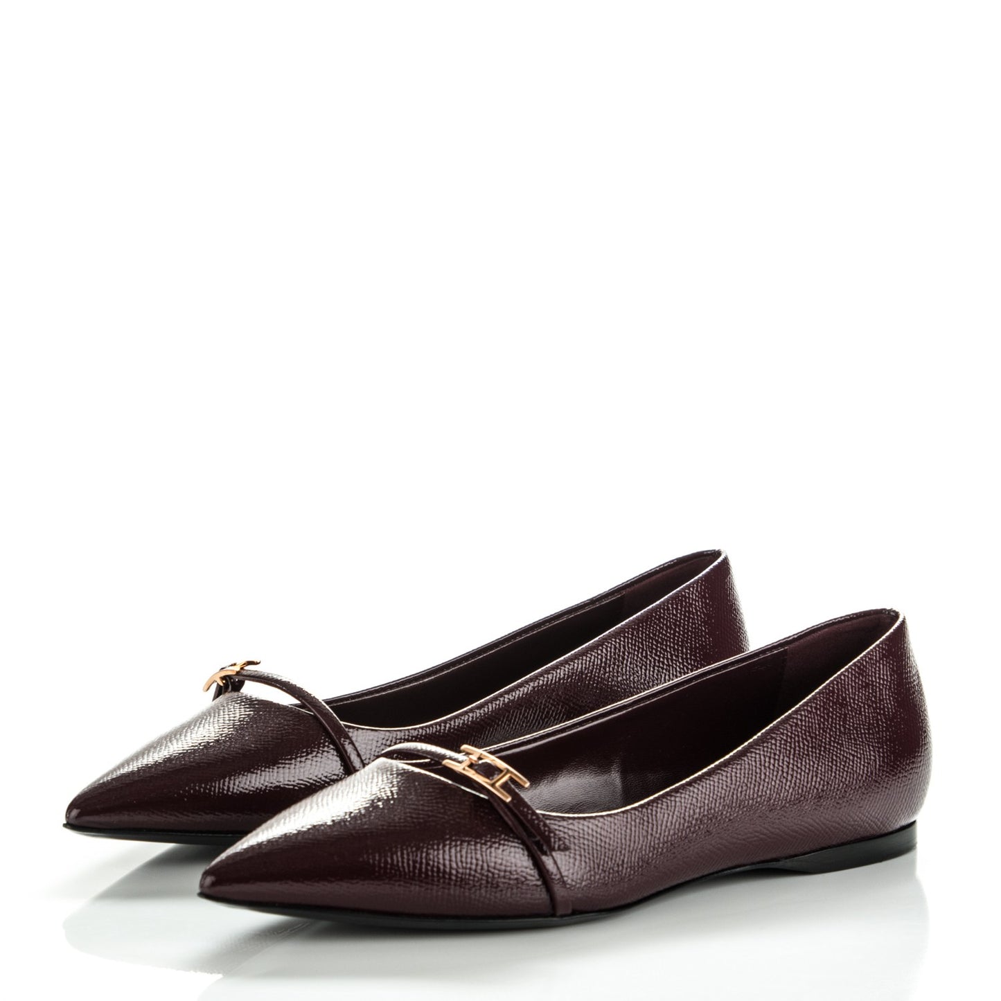 Patent Epsom Laura Ballerina Flats 37 Bordeaux