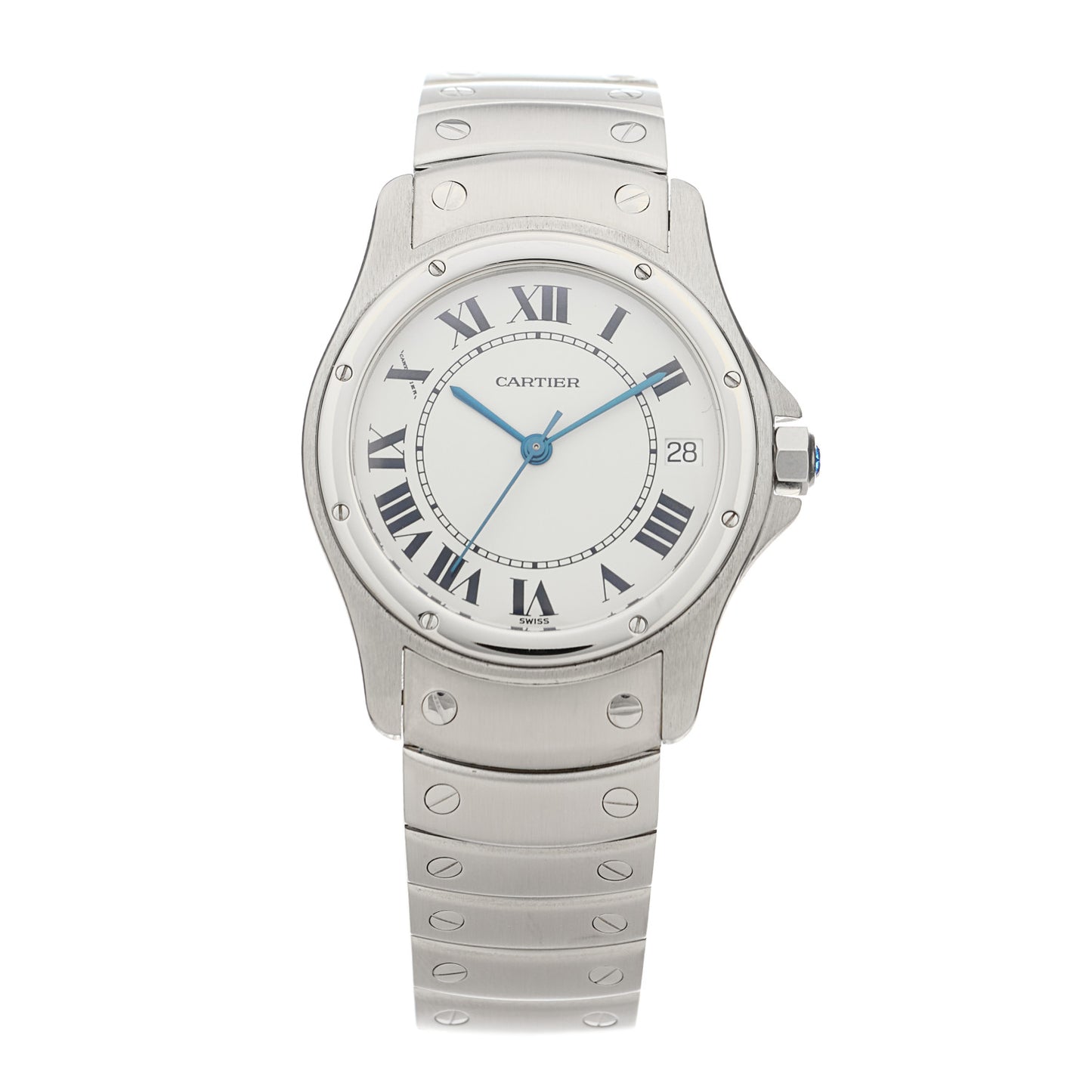 Stainless Steel 33mm Santos Ronde Automatic Watch