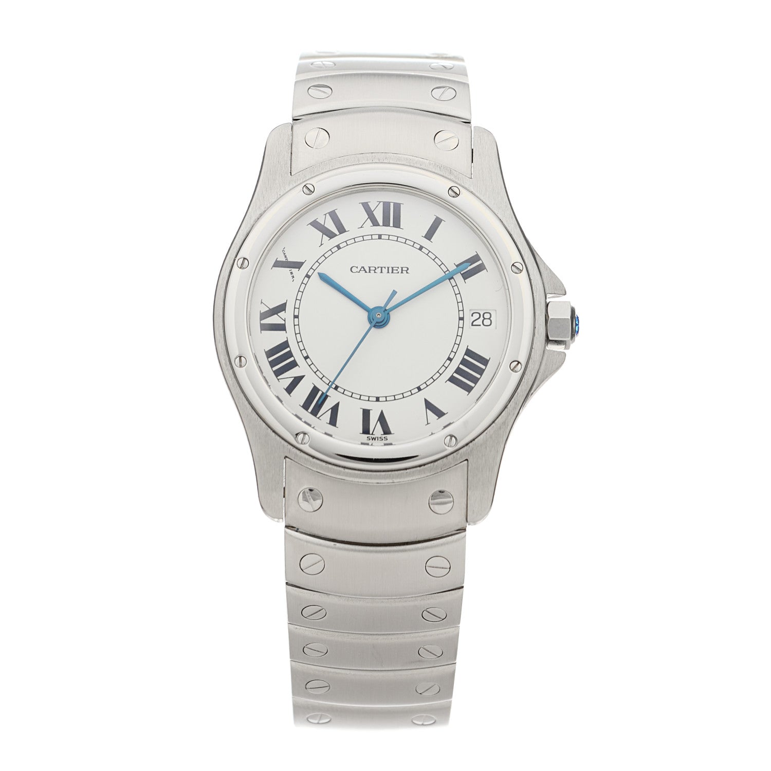 Cartier Stainless Steel 33mm Santos Ronde Automatic Watch 1 of 5