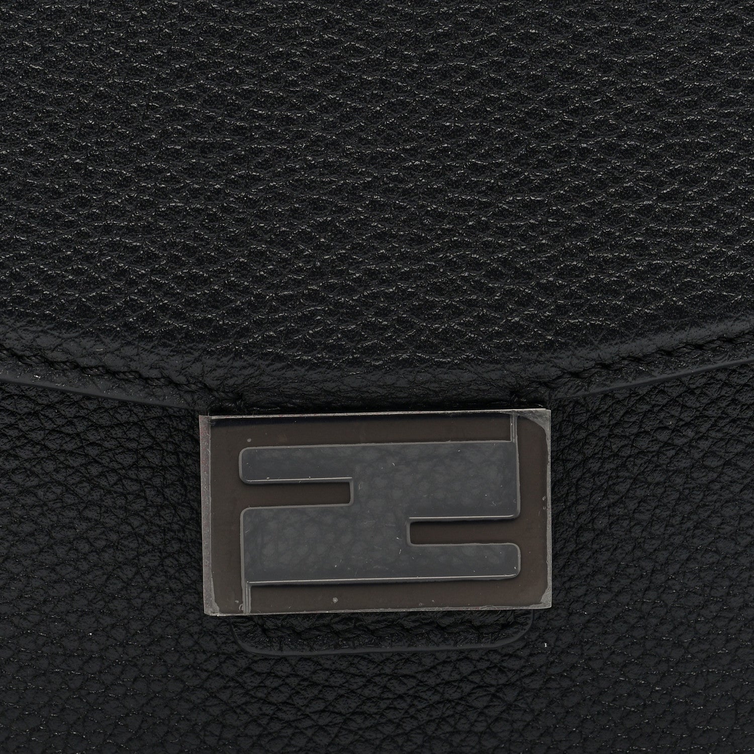 Fendi Vitello Cher Baguette Soft Trunk Phone Pouch Black 8 of 10