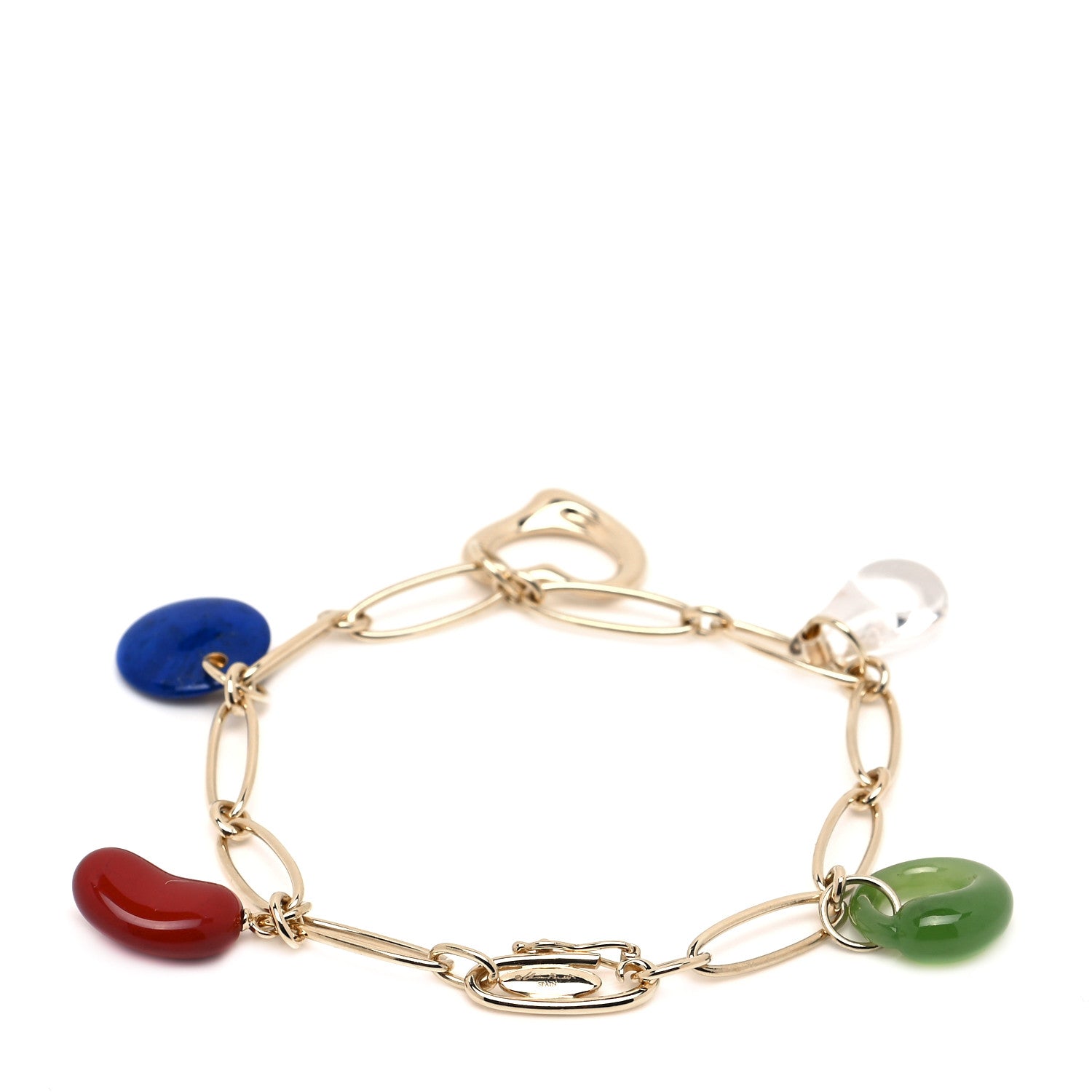 Tiffany 18K Yellow Gold Elsa Peretti Five Stone Charm Bracelet 5 of 7