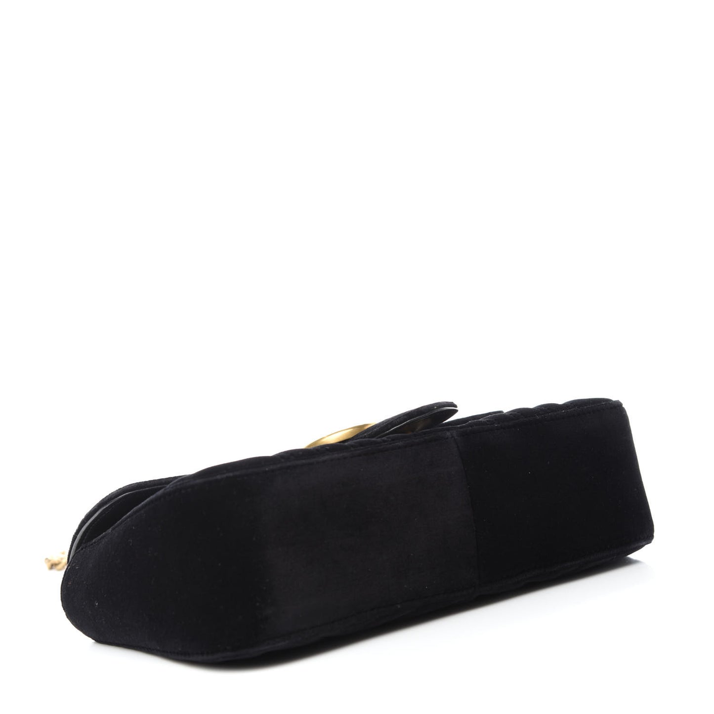 Velvet Matelasse Small GG Marmont Shoulder Bag Black