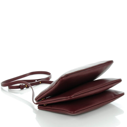 Celine Smooth Lambskin Small Trio Crossbody Bag Burgundy 3 of 9