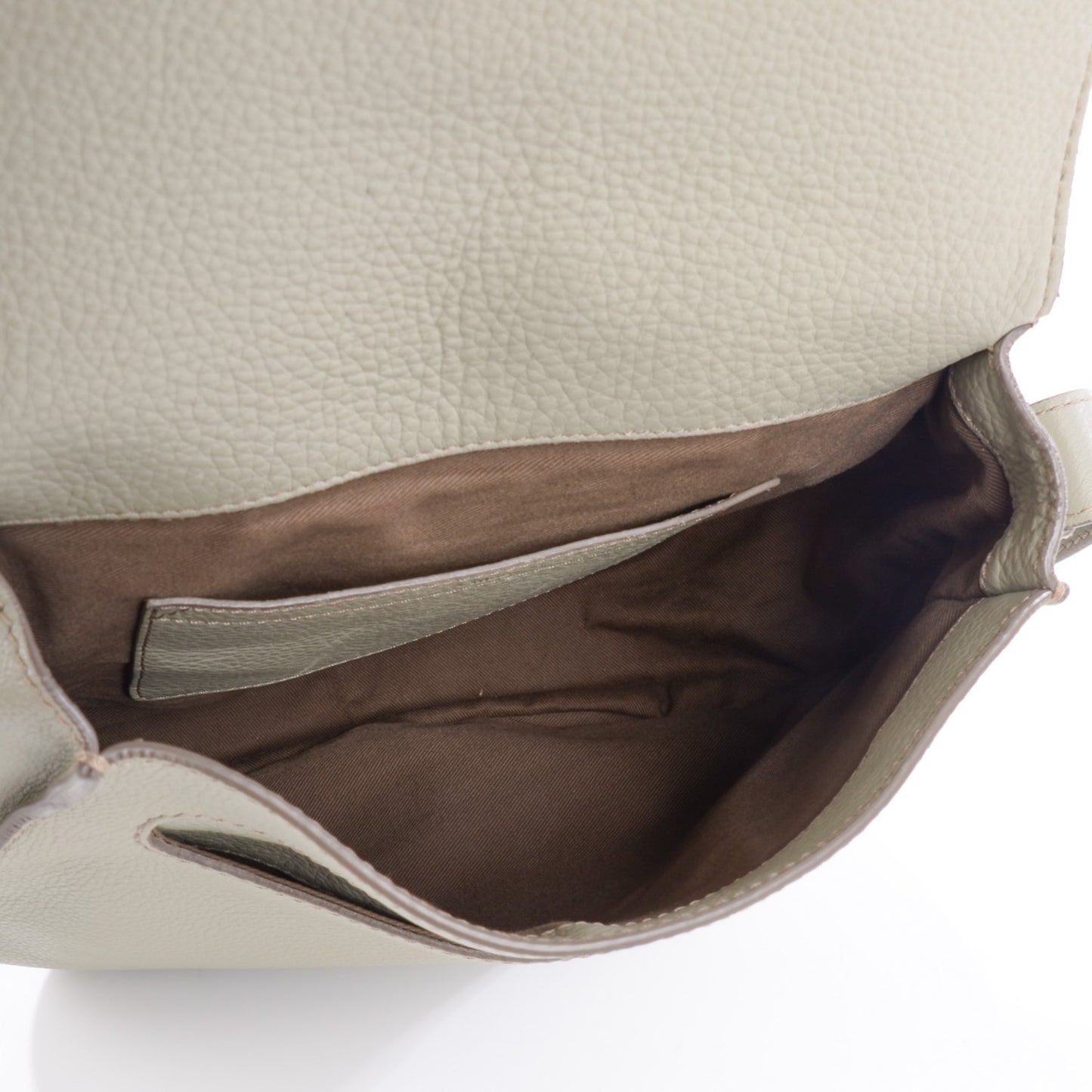 Grained Calfskin Medium Marcie Saddle Bag Baobab Green