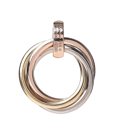 Cartier 18K Pink Yellow White Gold Diamond Trinity Pendant 3 of 3