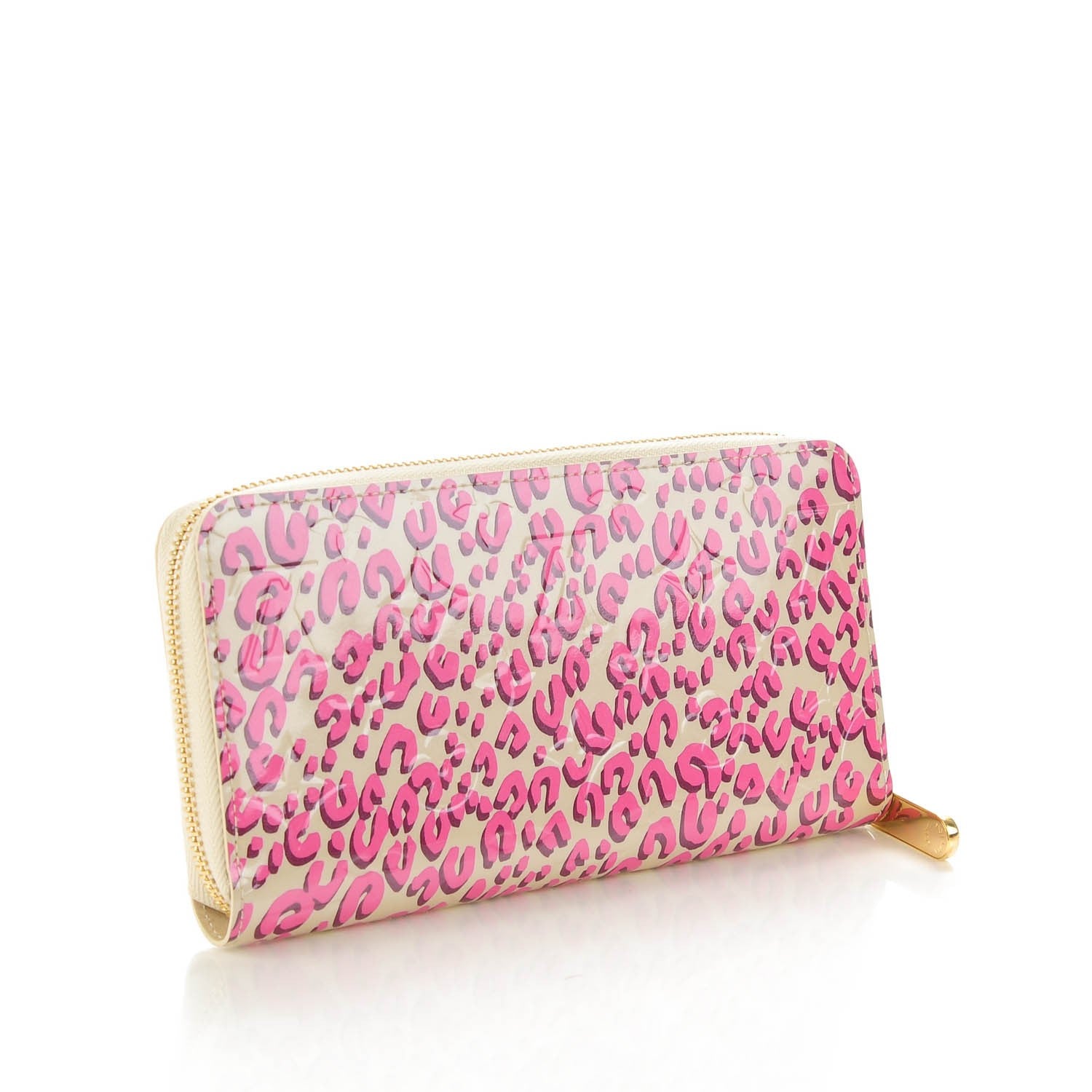 Louis Vuitton Vernis Leopard Zippy Wallet Blanc Corail 3 of 7