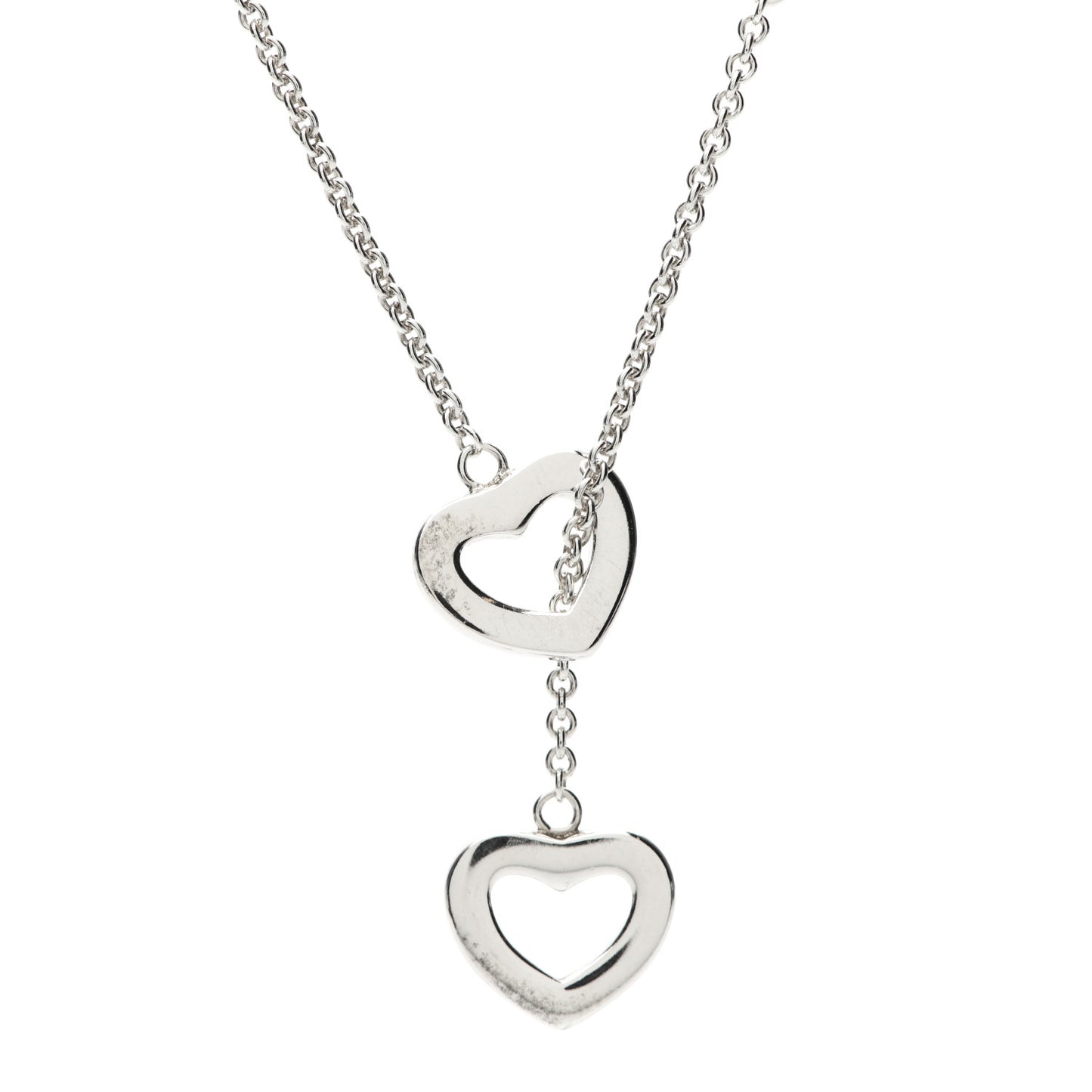 Sterling Silver Heart Lariat Necklace