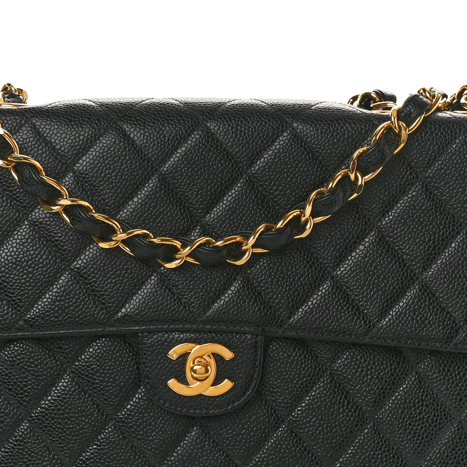 Chanel Caviar Quilted Jumbo Single Flap Black 8 of 13