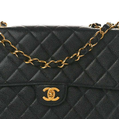 Chanel Caviar Quilted Jumbo Single Flap Black 8 of 13