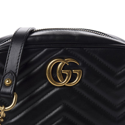 Gucci Calfskin Matelasse Mini GG Marmont Chain Shoulder Bag Black 10 of 10