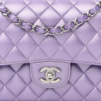 Chanel Iridescent Calfskin Quilted Medium Double Flap Purple 8 of 12