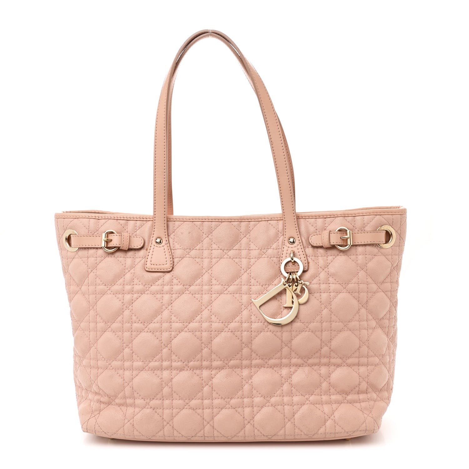 Christian Dior Coated Canvas Cannage Medium Panarea Tote Rosato 1 of 10