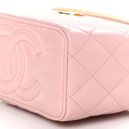 Chanel Lambskin Quilted Small Top Handle Vanity Case With Chain Light Pink 11 of 12