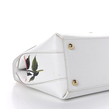 Dolce & Gabbana Grained Calfskin Floral Printed Small Lucia Satchel White 7 of 13