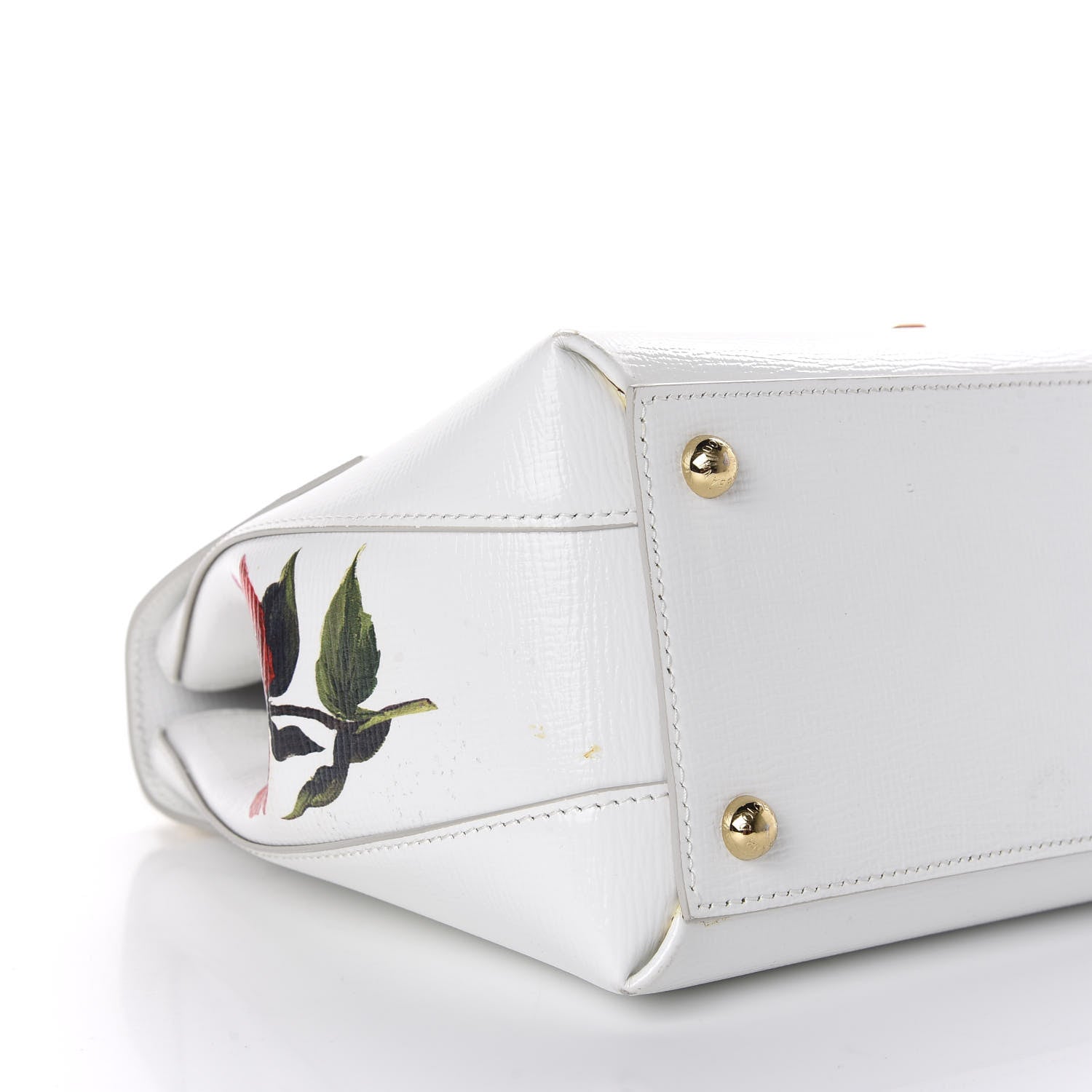 Dolce & Gabbana Grained Calfskin Floral Printed Small Lucia Satchel White 7 of 13